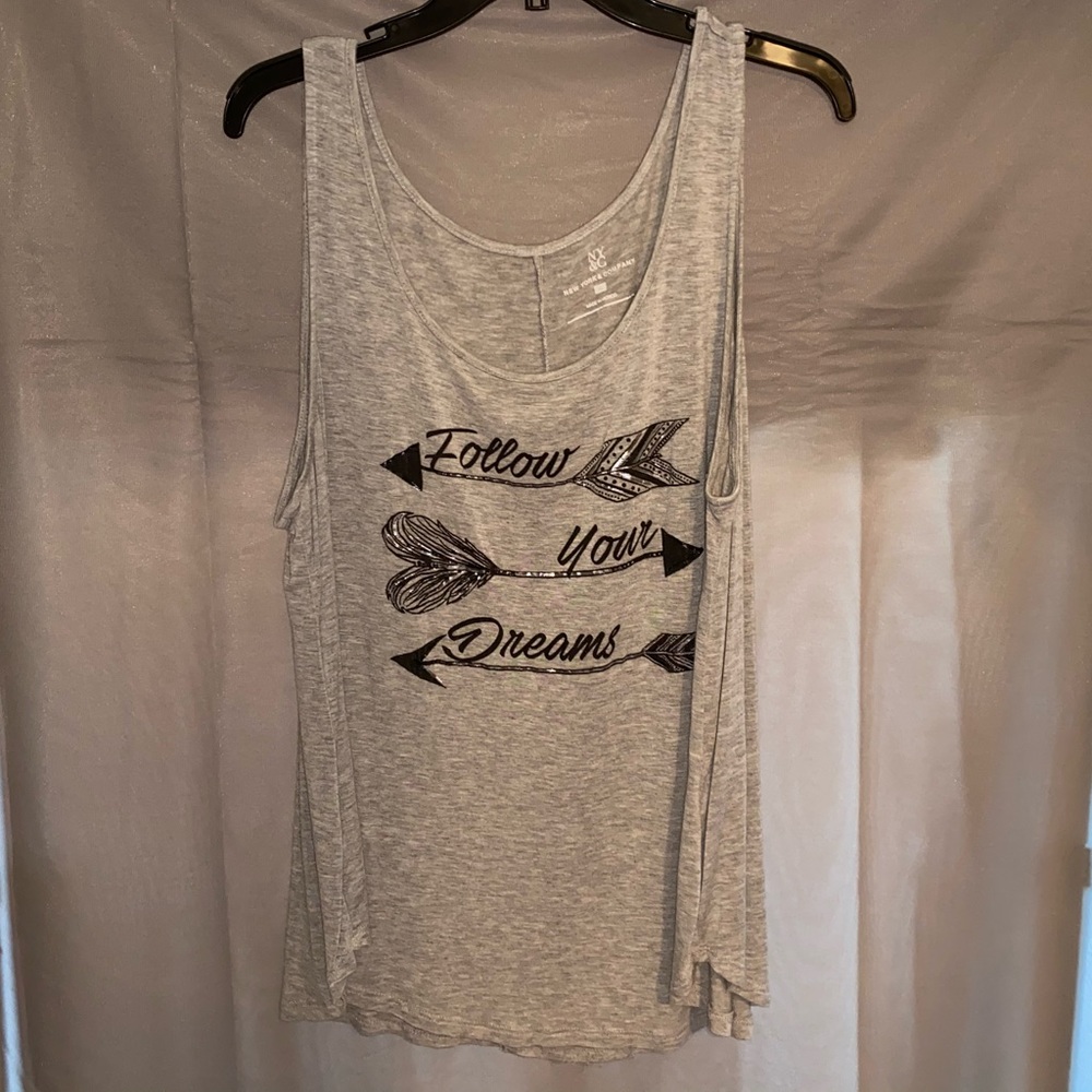 Grey Graphic Tank Top